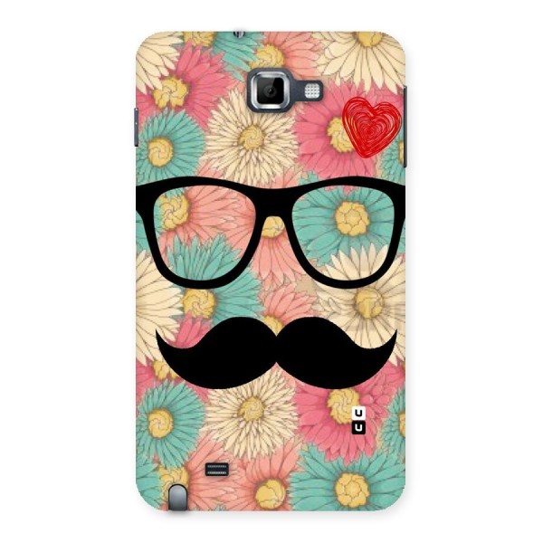 Floral Moustache Back Case for Galaxy Note