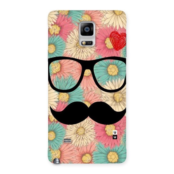 Floral Moustache Back Case for Galaxy Note 4