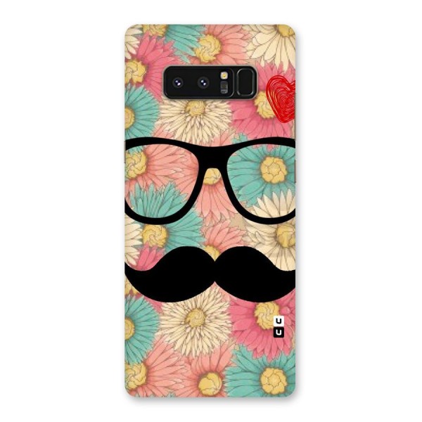 Floral Moustache Back Case for Galaxy Note 8