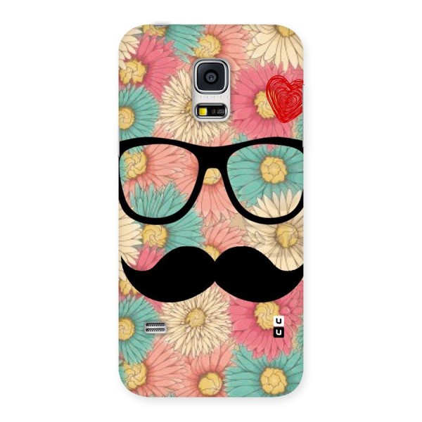 Floral Moustache Back Case for Galaxy S5 Mini