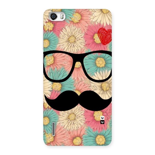 Floral Moustache Back Case for Honor 6