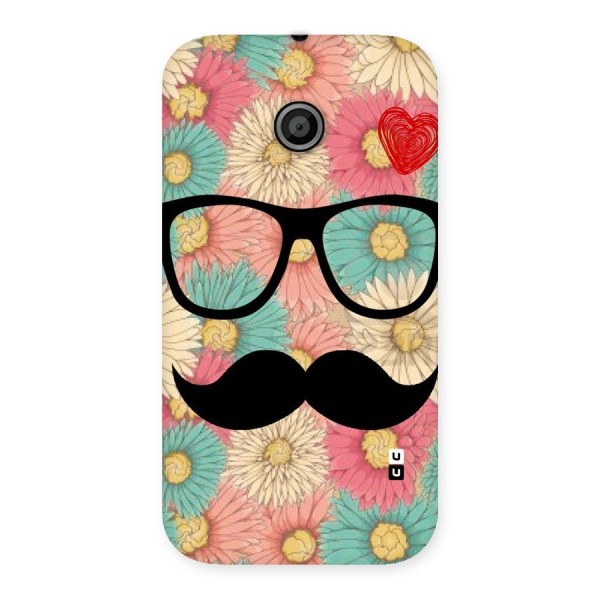 Floral Moustache Back Case for Moto E