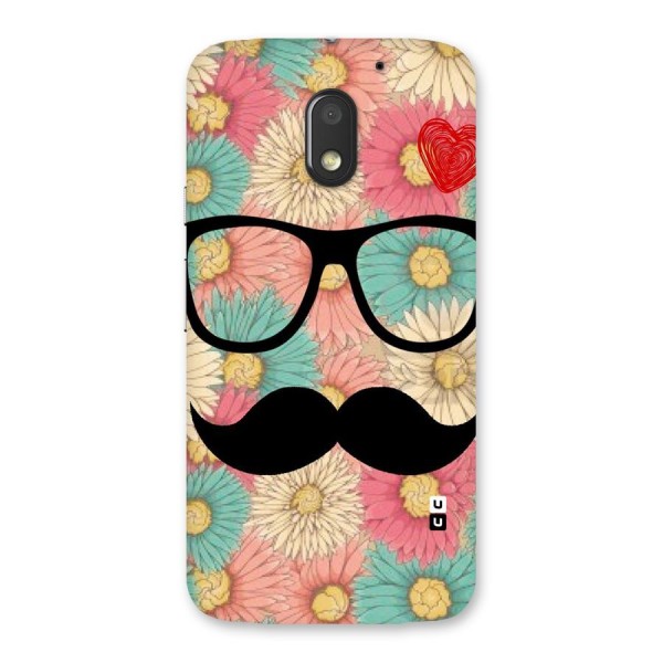 Floral Moustache Back Case for Moto E3 Power