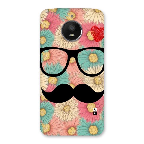 Floral Moustache Back Case for Moto E4 Plus