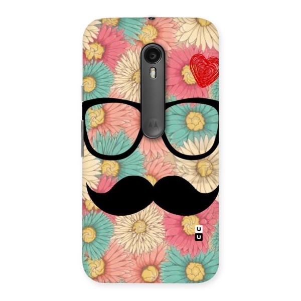 Floral Moustache Back Case for Moto G3