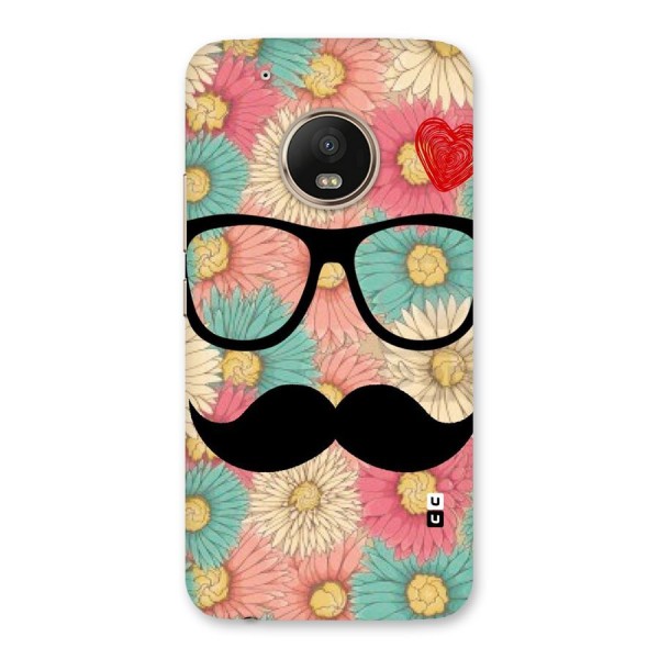 Floral Moustache Back Case for Moto G5 Plus