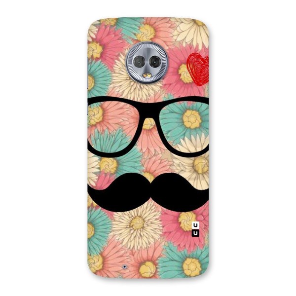 Floral Moustache Back Case for Moto G6