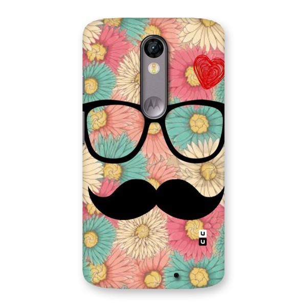 Floral Moustache Back Case for Moto X Force