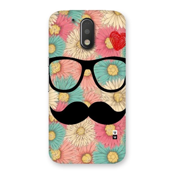 Floral Moustache Back Case for Motorola Moto G4