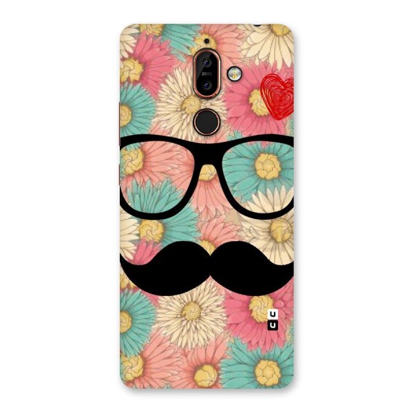 Floral Moustache Back Case for Nokia 7 Plus