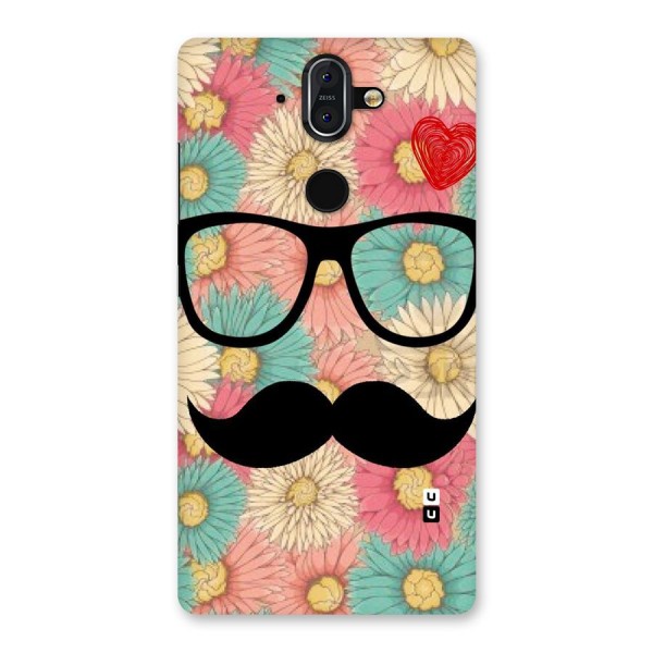 Floral Moustache Back Case for Nokia 8 Sirocco