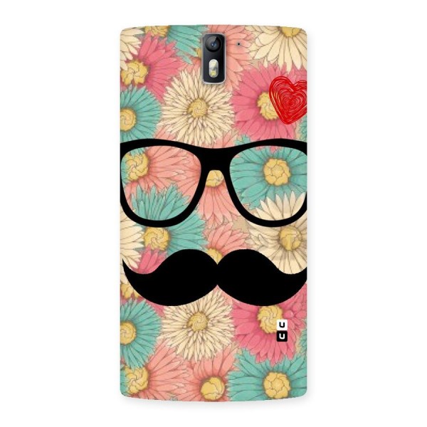 Floral Moustache Back Case for One Plus One