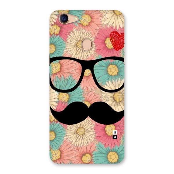 Floral Moustache Back Case for Oppo F5