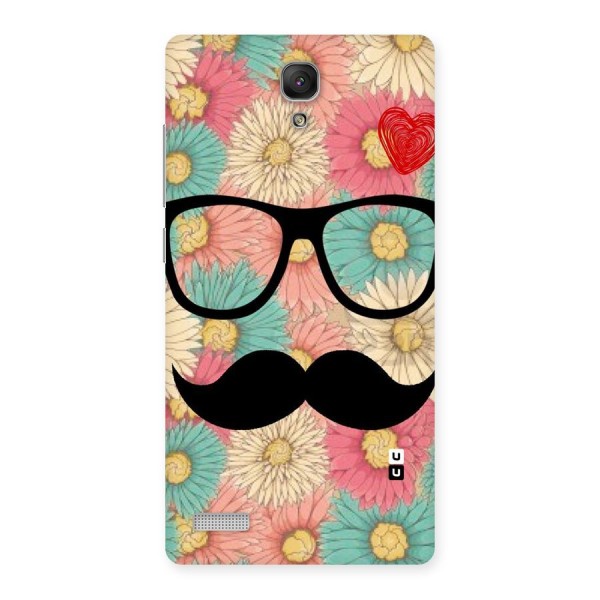 Floral Moustache Back Case for Redmi Note