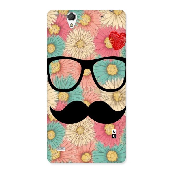 Floral Moustache Back Case for Sony Xperia C4