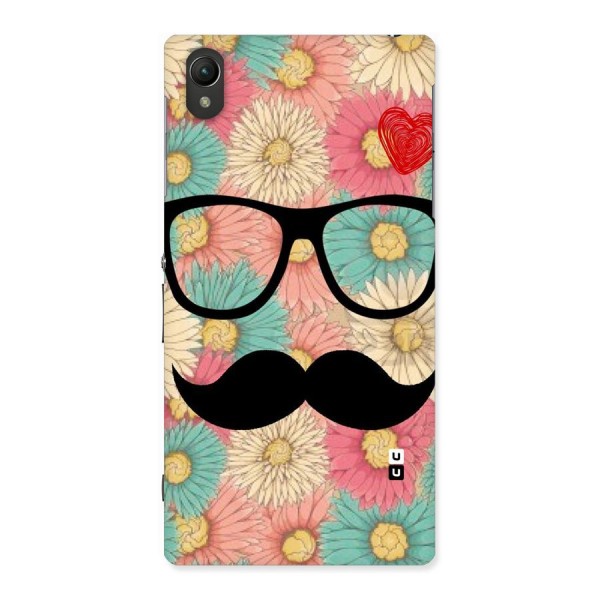 Floral Moustache Back Case for Sony Xperia Z1