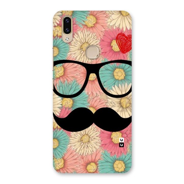 Floral Moustache Back Case for Vivo V9