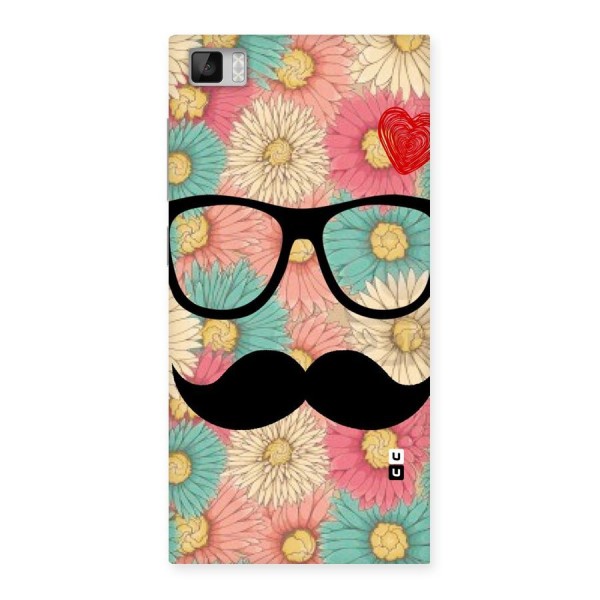 Floral Moustache Back Case for Xiaomi Mi3