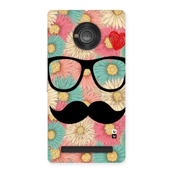 Floral Moustache Back Case for Yu Yuphoria