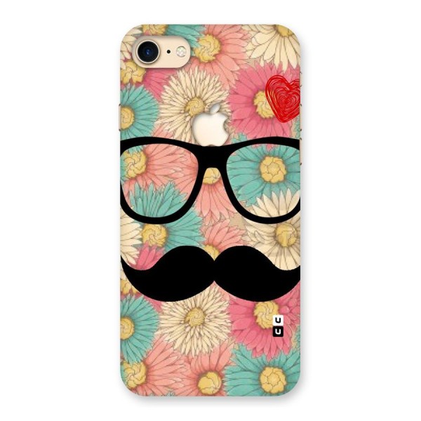 Floral Moustache Back Case for iPhone 7 Apple Cut