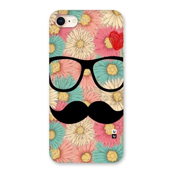 Floral Moustache Back Case for iPhone 8