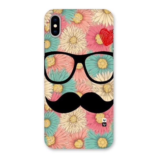 Floral Moustache Back Case for iPhone X