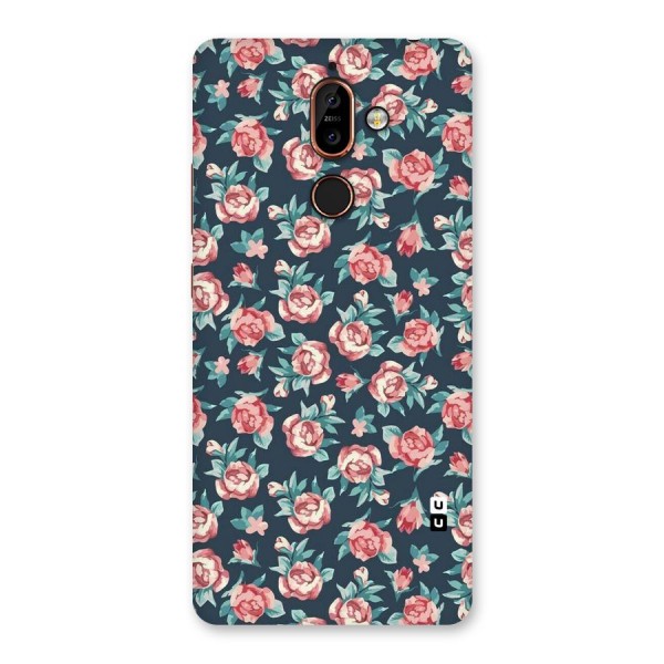 Floral Navy Bloom Back Case for Nokia 7 Plus