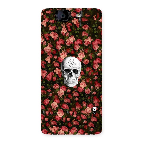 Floral Skull Love Back Case for Canvas Knight A350