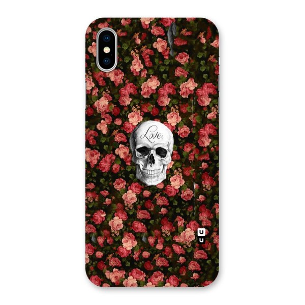 Floral Skull Love Back Case for iPhone X