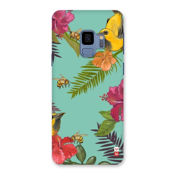 Flower Bird and Bee Back Case for Galaxy S9