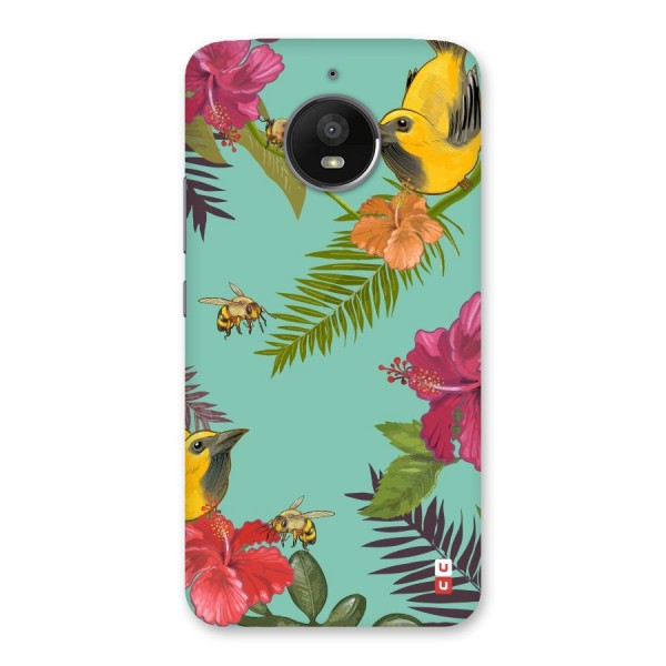 Flower Bird and Bee Back Case for Moto E4 Plus