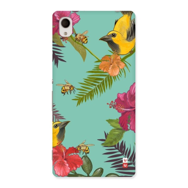 Flower Bird and Bee Back Case for Sony Xperia M4