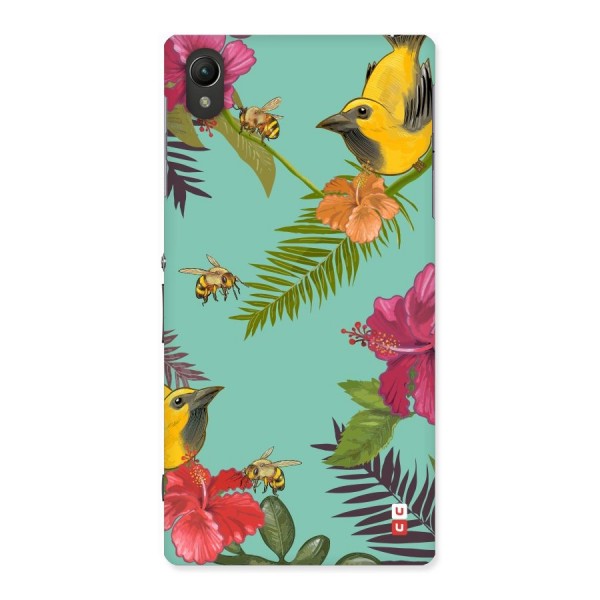 Flower Bird and Bee Back Case for Sony Xperia Z1