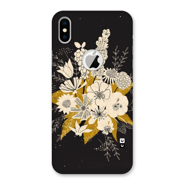 Flower Drawing Back Case for iPhone XS Logo Cut