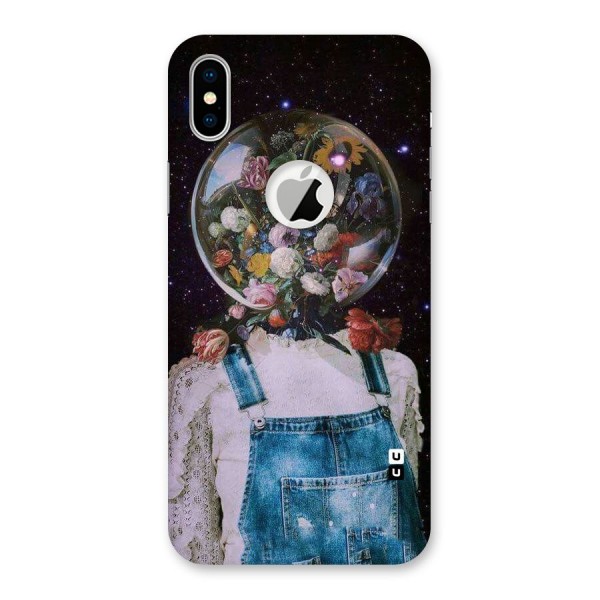 Flower Face Back Case for iPhone XS Logo Cut