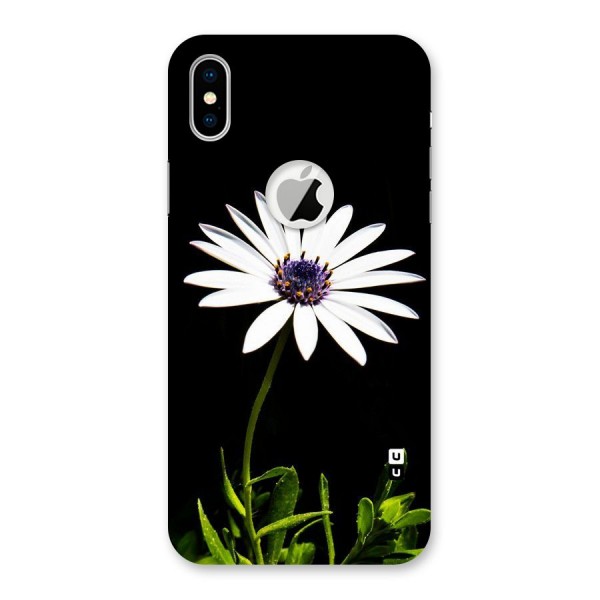 Flower White Spring Back Case for iPhone XS Logo Cut