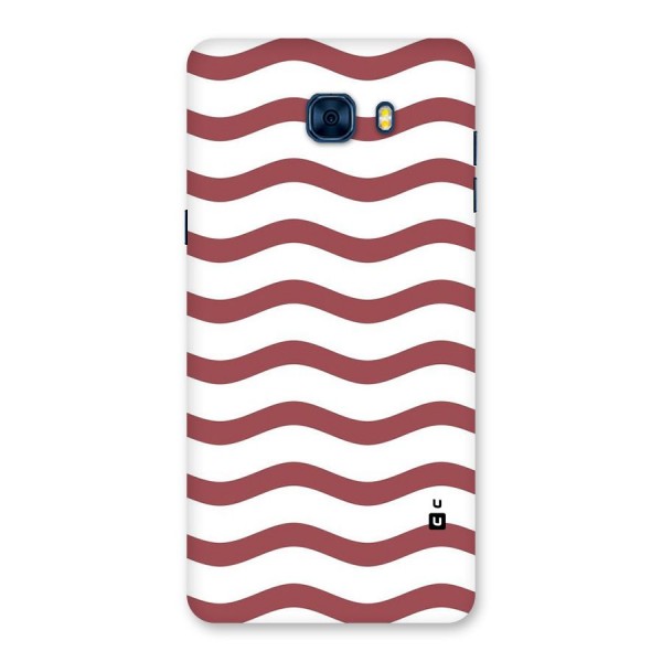 Flowing Stripes Red White Back Case for Galaxy C7 Pro