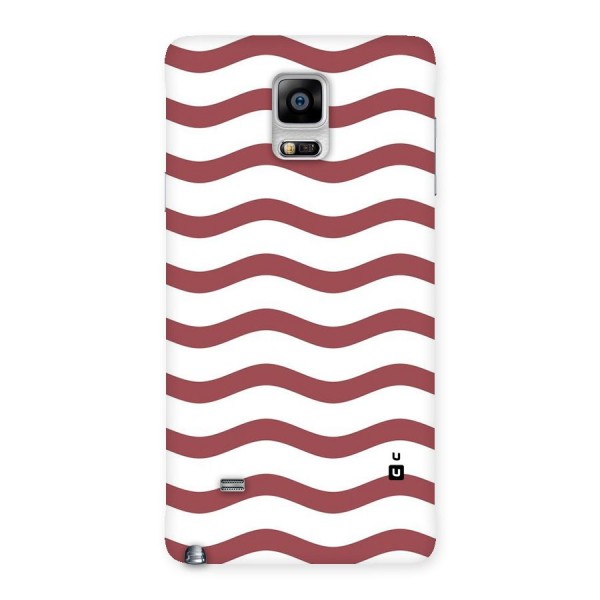 Flowing Stripes Red White Back Case for Galaxy Note 4