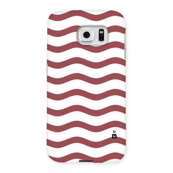 Flowing Stripes Red White Back Case for Samsung Galaxy S6