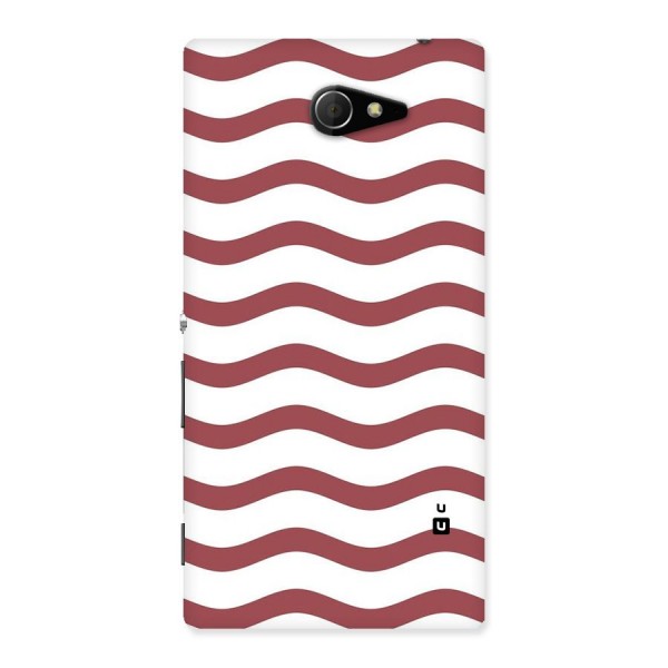 Flowing Stripes Red White Back Case for Sony Xperia M2