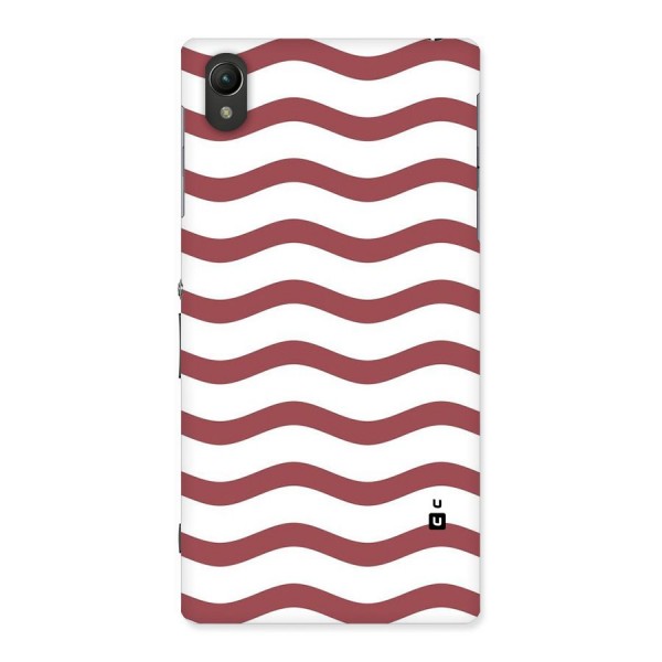 Flowing Stripes Red White Back Case for Sony Xperia Z1