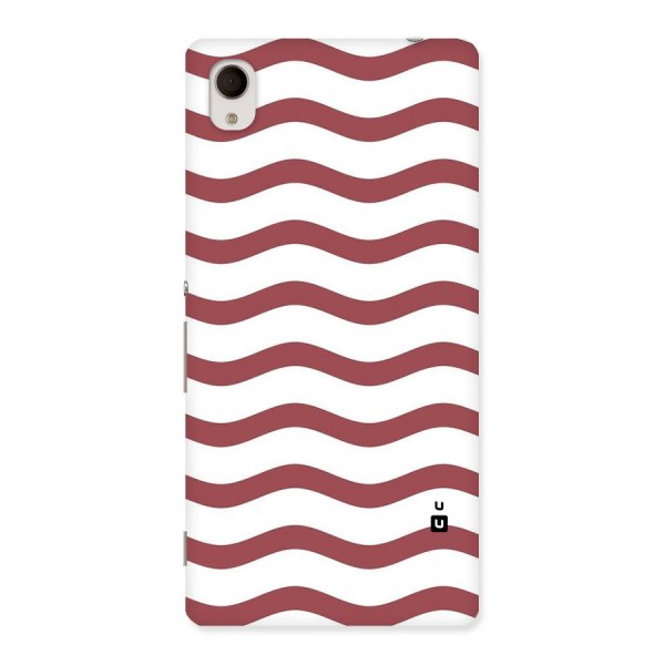 Flowing Stripes Red White Back Case for Xperia M4 Aqua