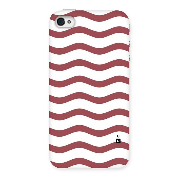 Flowing Stripes Red White Back Case for iPhone 4 4s