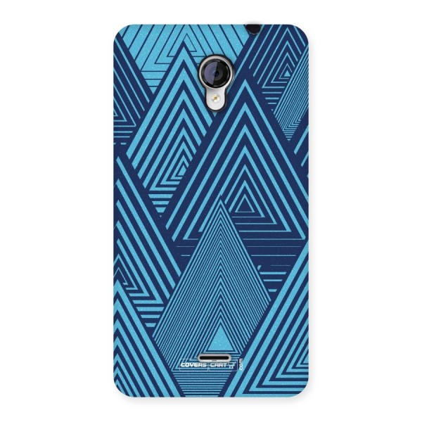 Geometric Blue Print Back Case for Micromax Unite 2 A106