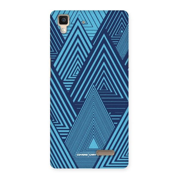 Geometric Blue Print Back Case for Oppo R7