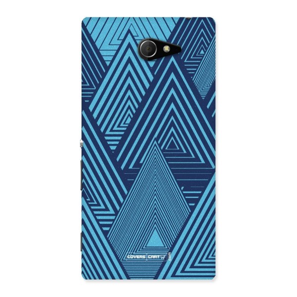 Geometric Blue Print Back Case for Sony Xperia M2