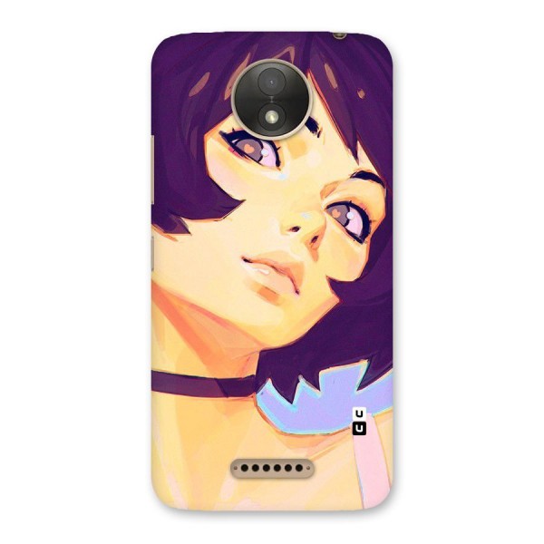 Girl Face Art Back Case for Moto C Plus