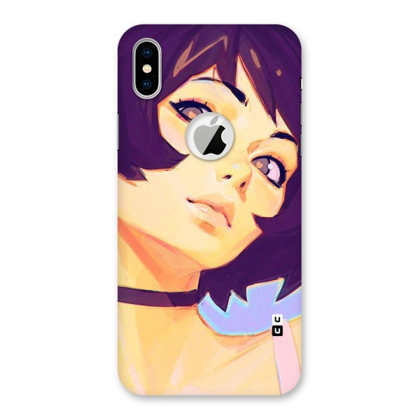 Girl Face Art Back Case for iPhone XS Logo Cut