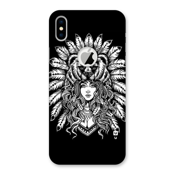 Girl Pattern Art Back Case for iPhone XS Logo Cut