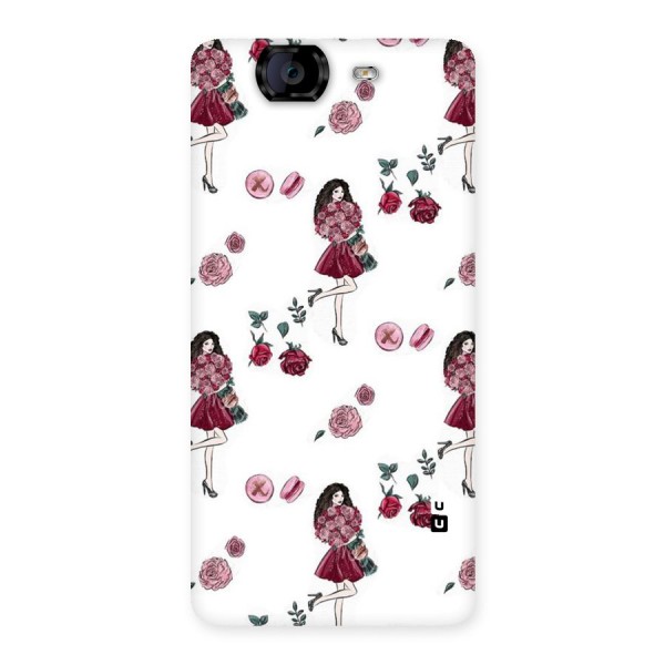 Girl With Flowers Back Case for Canvas Knight A350